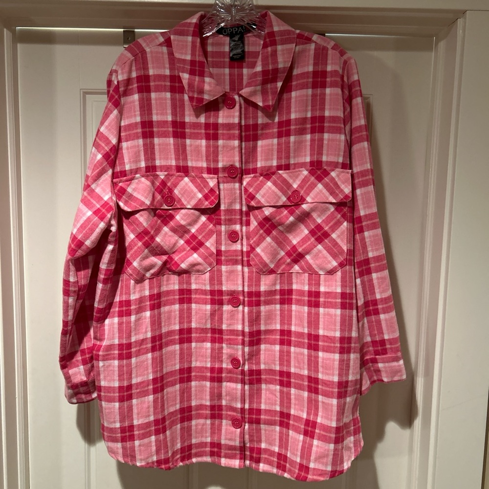 Pink flannel top